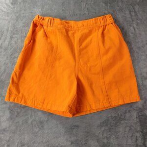 Impressions Womens Orange Pull On Shorts M Casual Stretch‎ Summer Resort Lounge